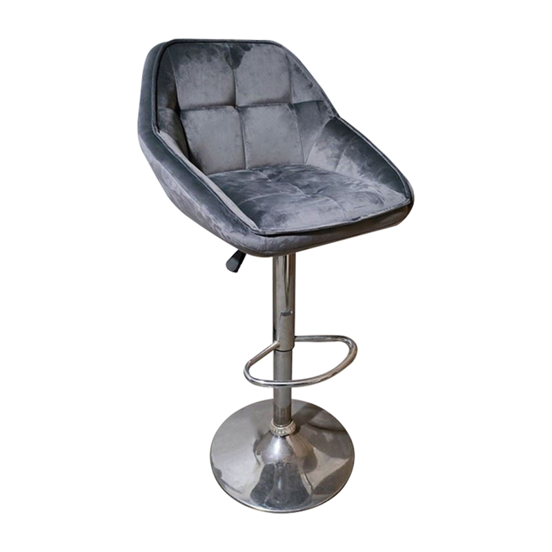 Plush Velvet Bar Stool Adjustable Revolving Bar