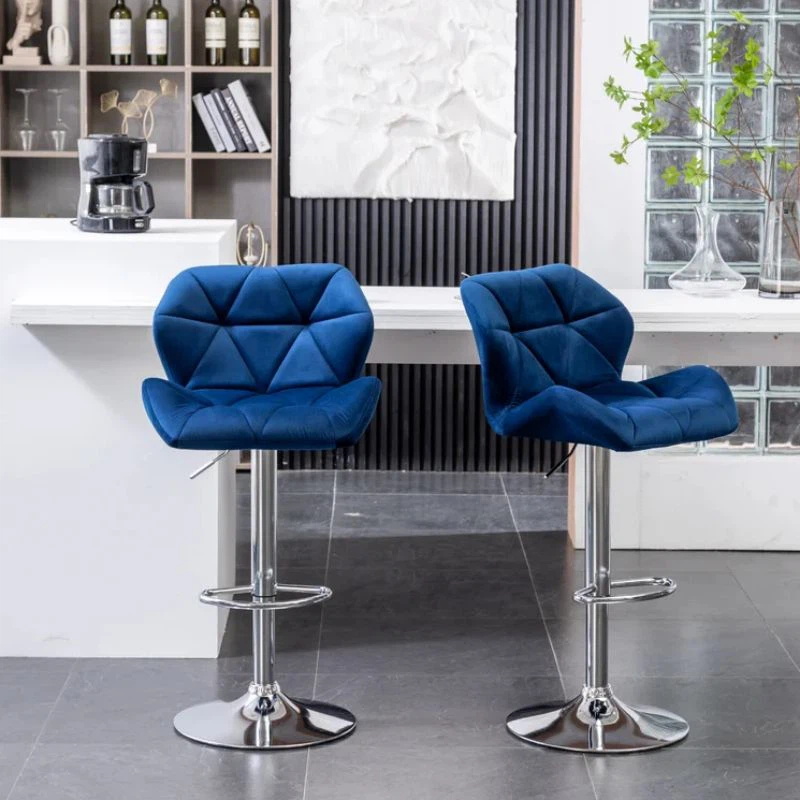 Adjustable Upholstered Swivel Bar Stools With Backs