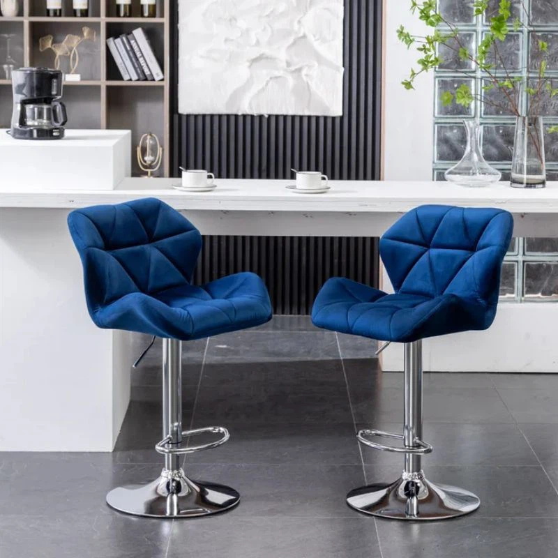 Adjustable Upholstered Swivel Bar Stools With Backs