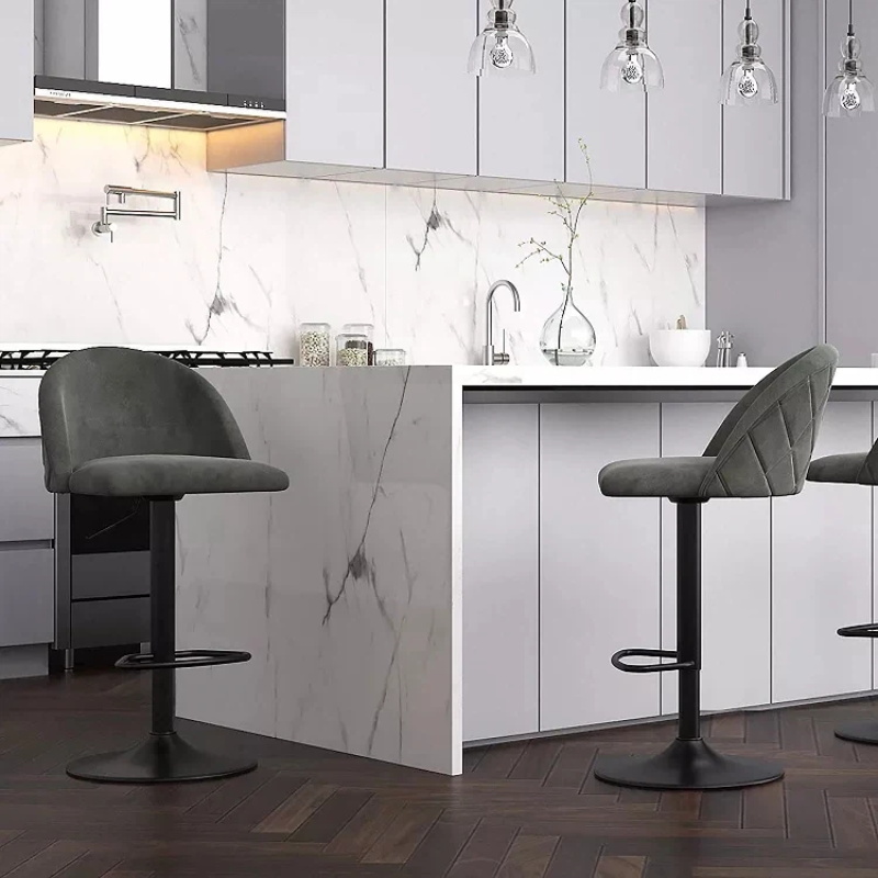 Adjustable Swivel Modern Velvet Counter Bar Stools