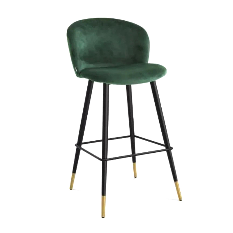 Dark Green Upholstered Counter Stools With Backs