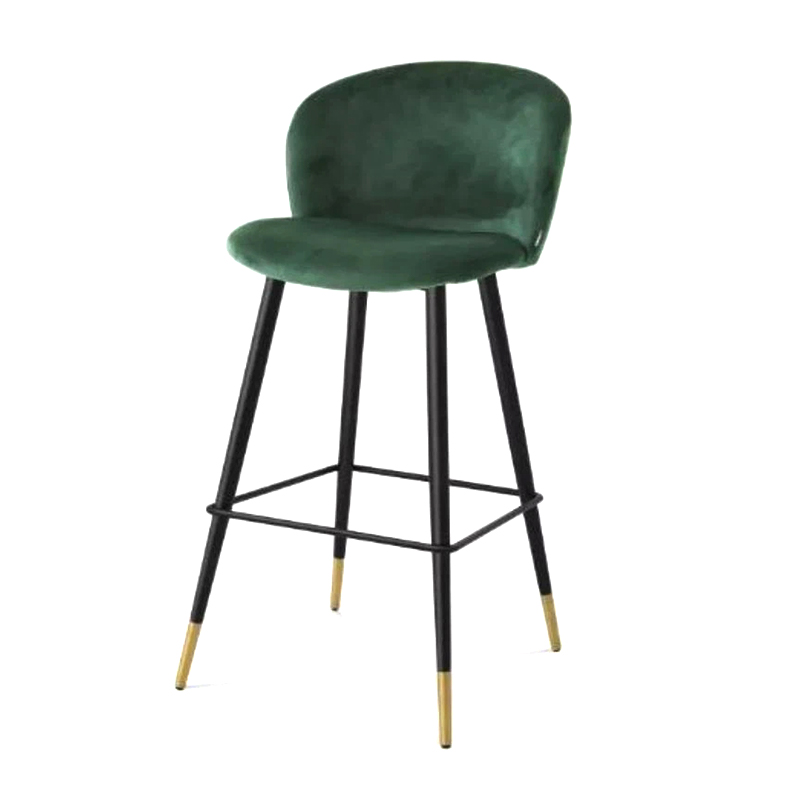 Dark Green Upholstered Counter Stools With Backs