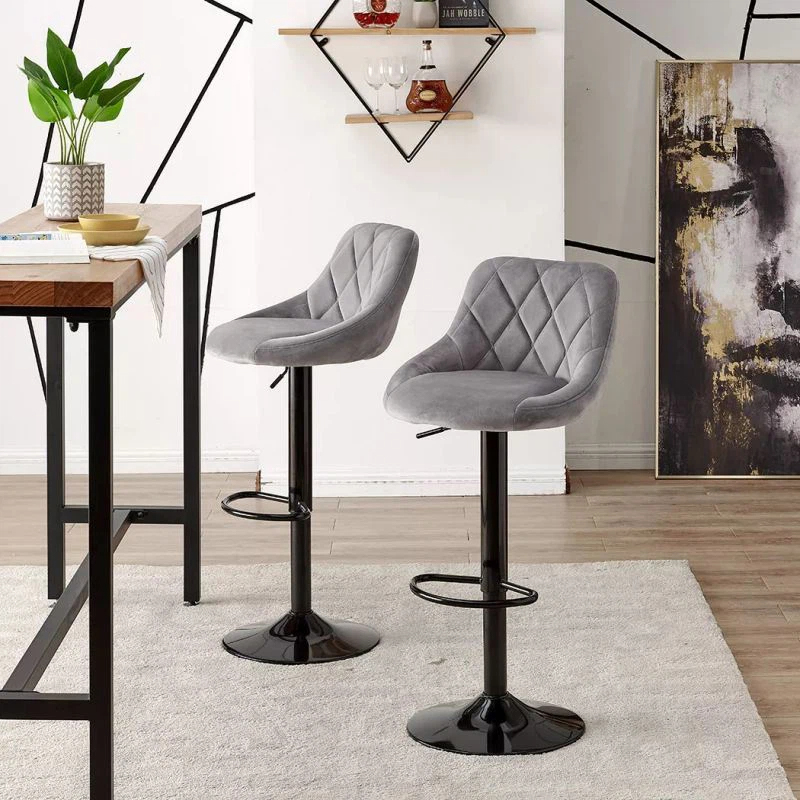 Classic Modern Velvet Bar Stools For Kitchen Island Or Home Bar