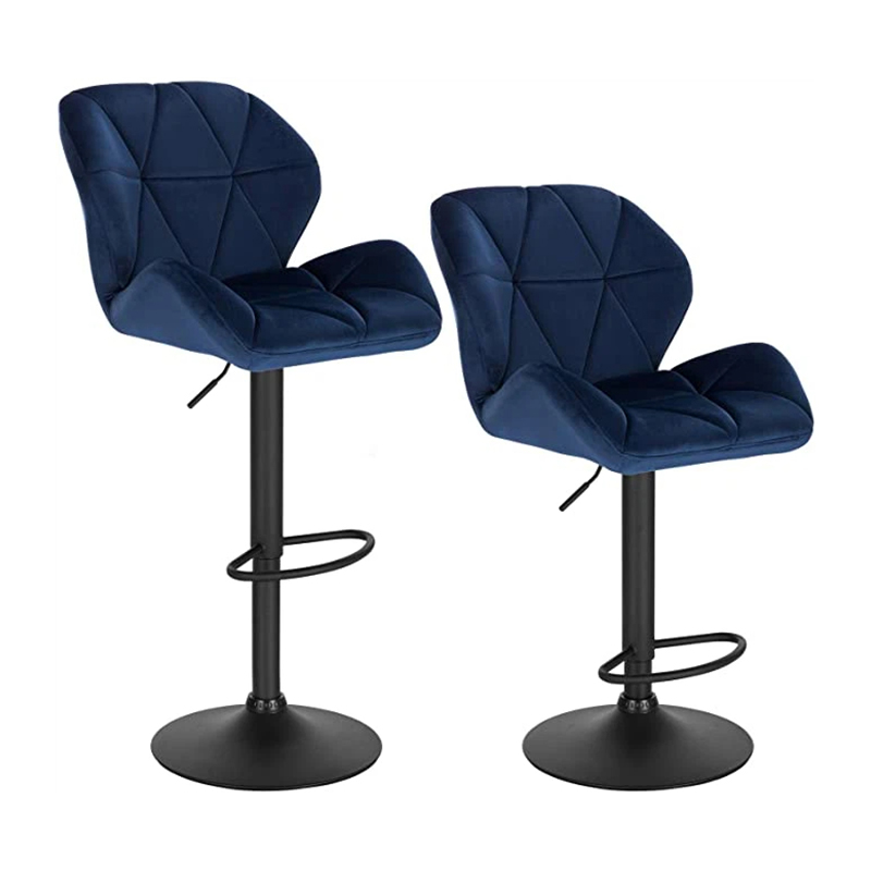 Adjustable Velvet Bar Stool For Office Lounge