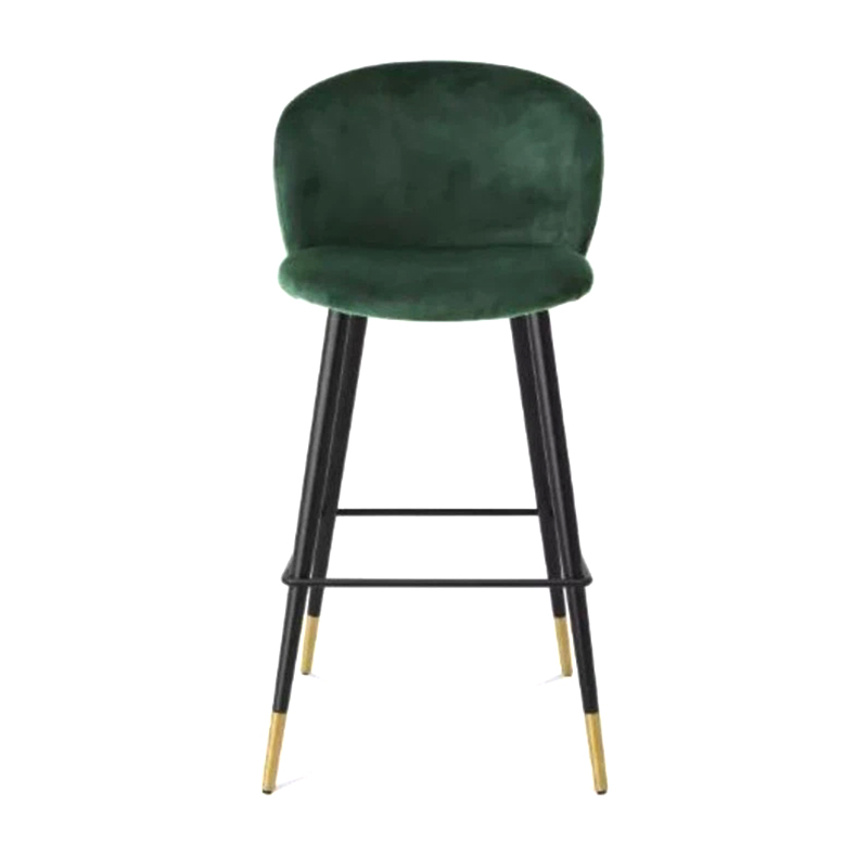 Dark Green Upholstered Counter Stools With Backs