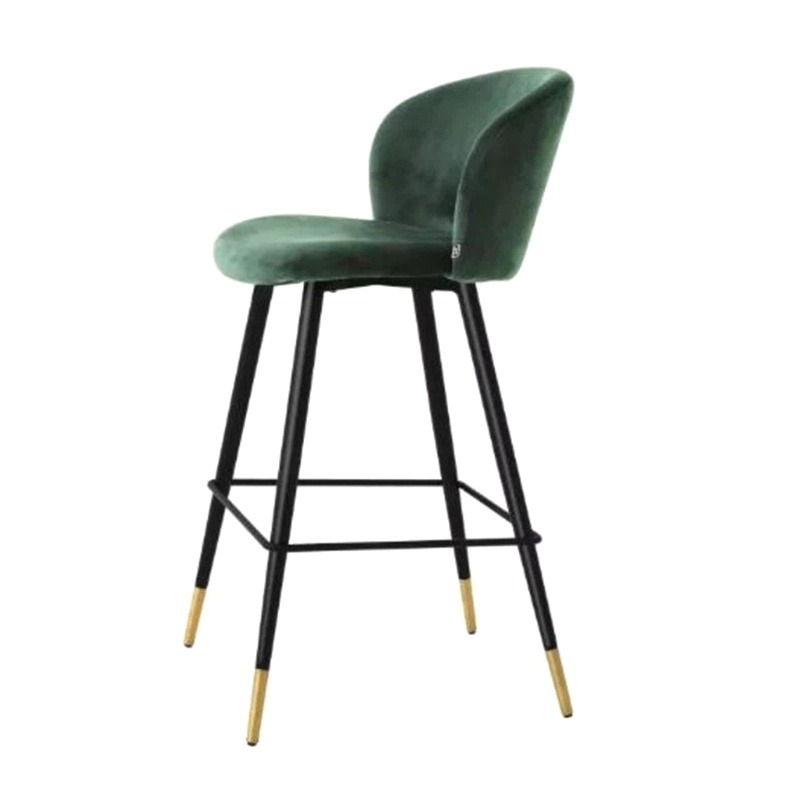 Dark Green Upholstered Counter Stools With Backs