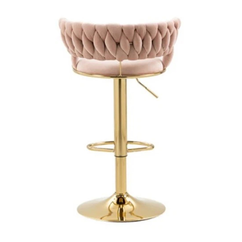 Gold Velvet Bar Stools Set Of 1 With Footrest