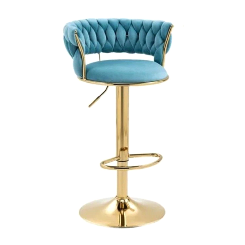 360-degree Swivel Adjustable Height Gold Leg Bar Stools