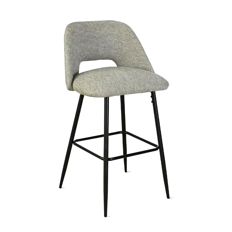 Grey Velvet Breakfast/Living Room Bar Stool Set Of 2