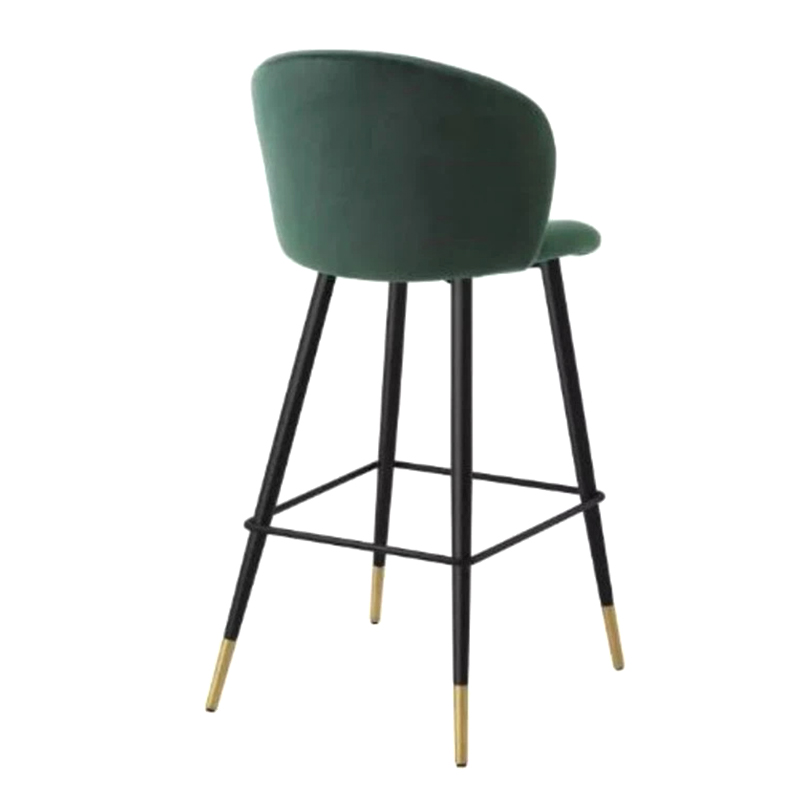 Dark Green Upholstered Counter Stools With Backs