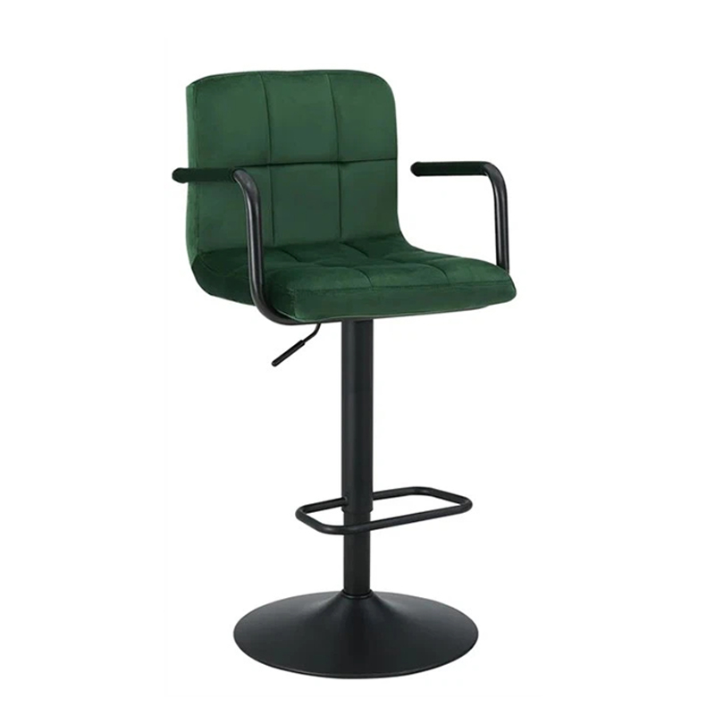 360° Swivel Green Velvet Swivel Bar Stool Chairs