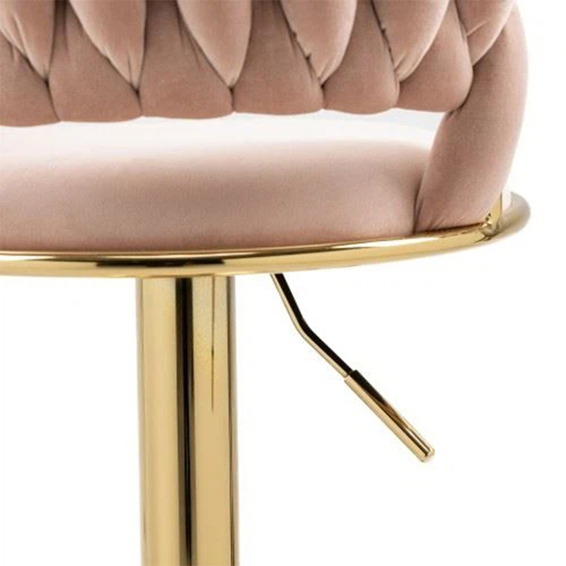 Modern Minimalist Pink Leisure High Velvet Bar Chair