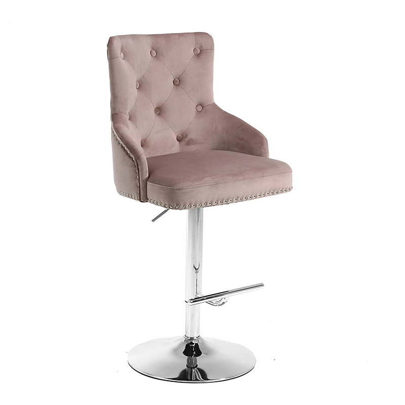 Breathable Comfortable Luxury Upholstered Bar Stool