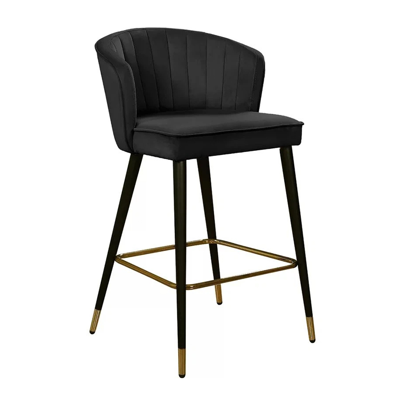 Black Velvet Counter Height Stools For KTV/Bar Counter