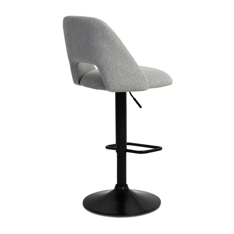 Grey Fashionable Contracted Velvet Swivel Bar Stool