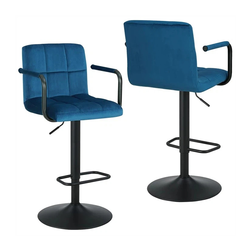 Modern Adjustable Luxury Velvet Bar Stools With Backrest