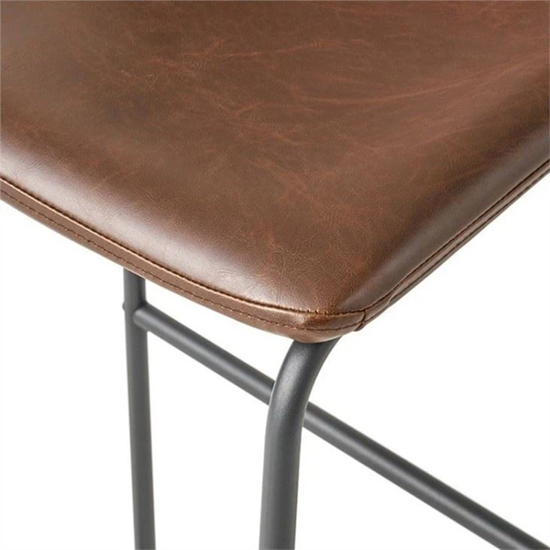 Solid Leather Upholstered Counter Height Chairs