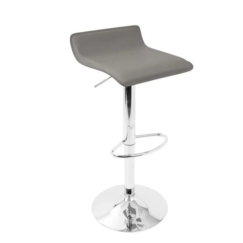 Grey PU Leather Bar Stool Chair For Kitchen/Restaurant