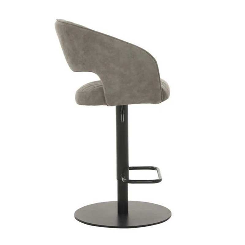 Swivel Height-Adjustable Upholstered Bar Stool With Back