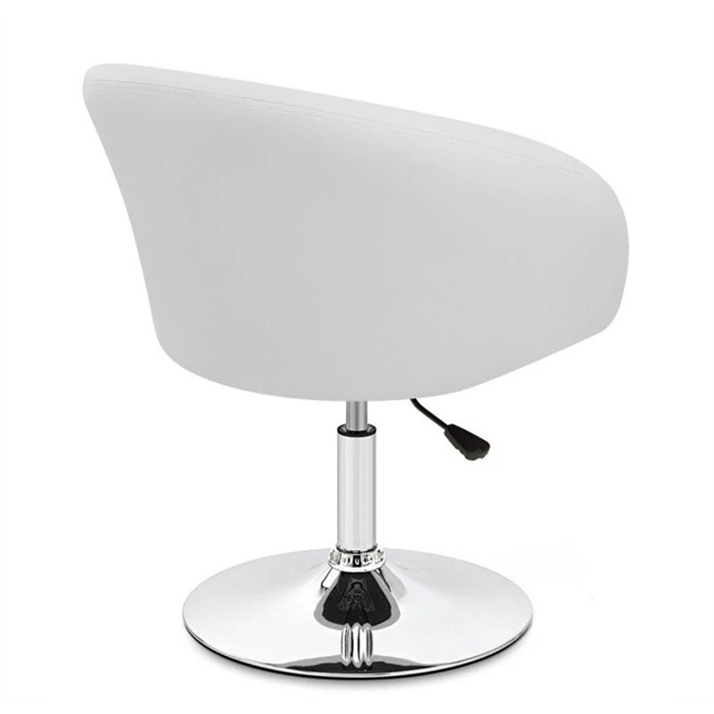 White Upholstered Bar Chairs With Hydraulic Lift