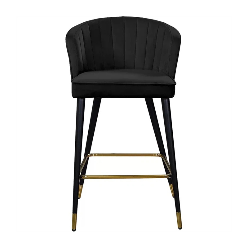 Black Velvet Counter Height Stools For KTV/Bar Counter