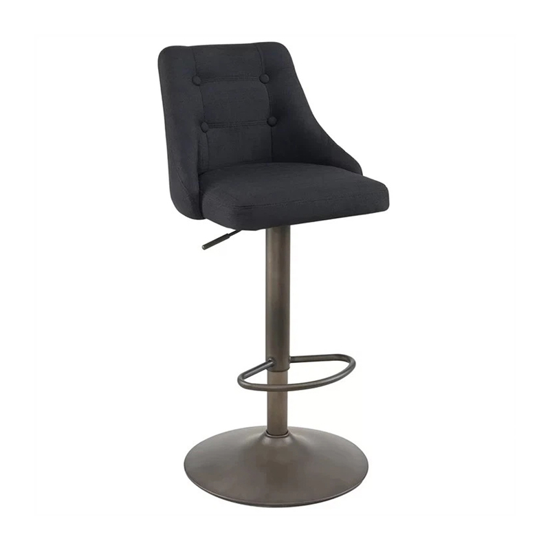 Lifting Adjustment Black Fabric Swivel Bar Stools