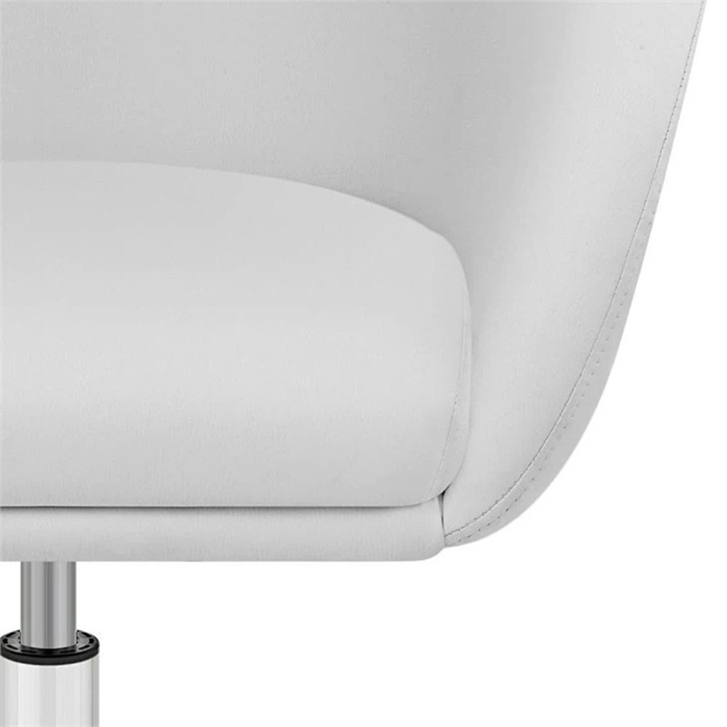 White Upholstered Bar Chairs With Hydraulic Lift