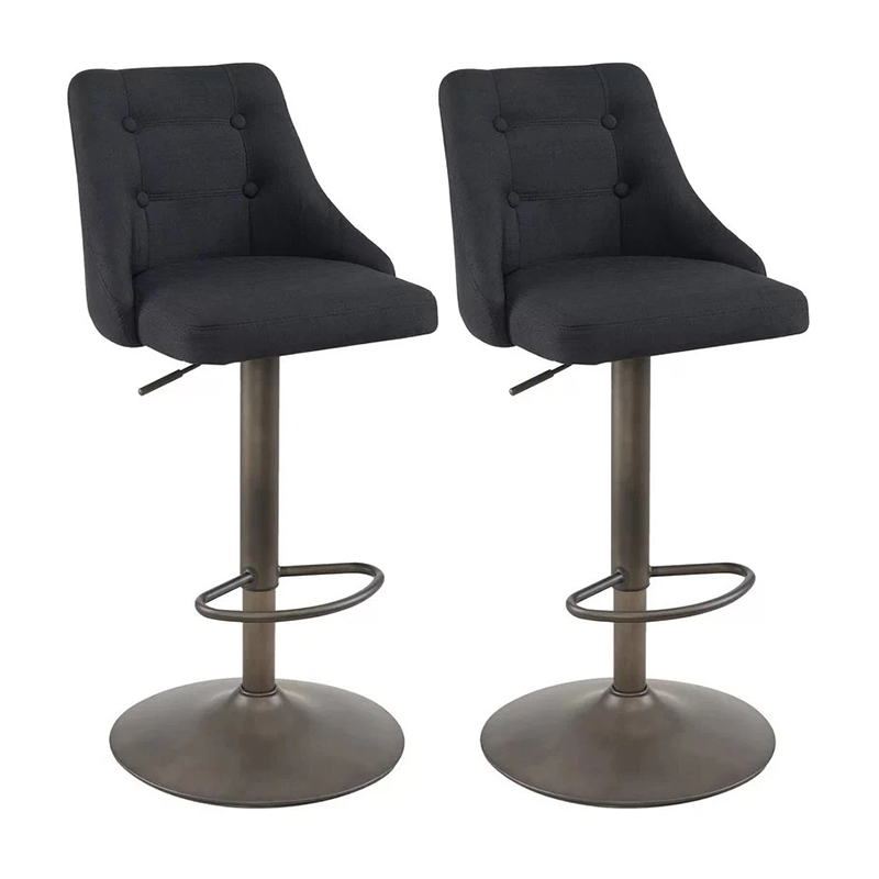 Lifting Adjustment Black Fabric Swivel Bar Stools