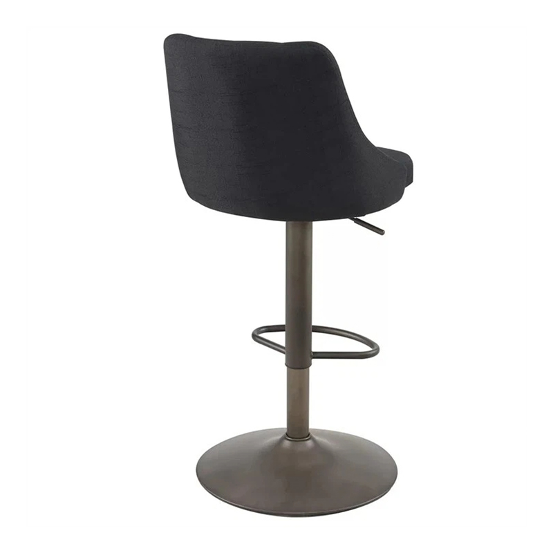 Lifting Adjustment Black Fabric Swivel Bar Stools