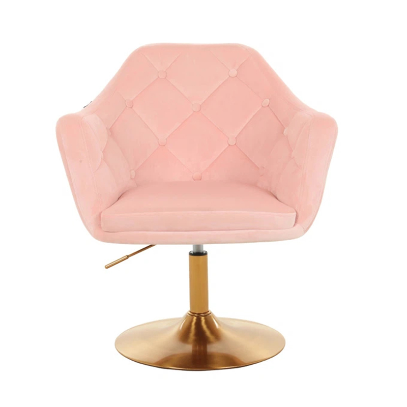 Pink Kitchen Velvet/Faux Leather Adjustable Bar Stool