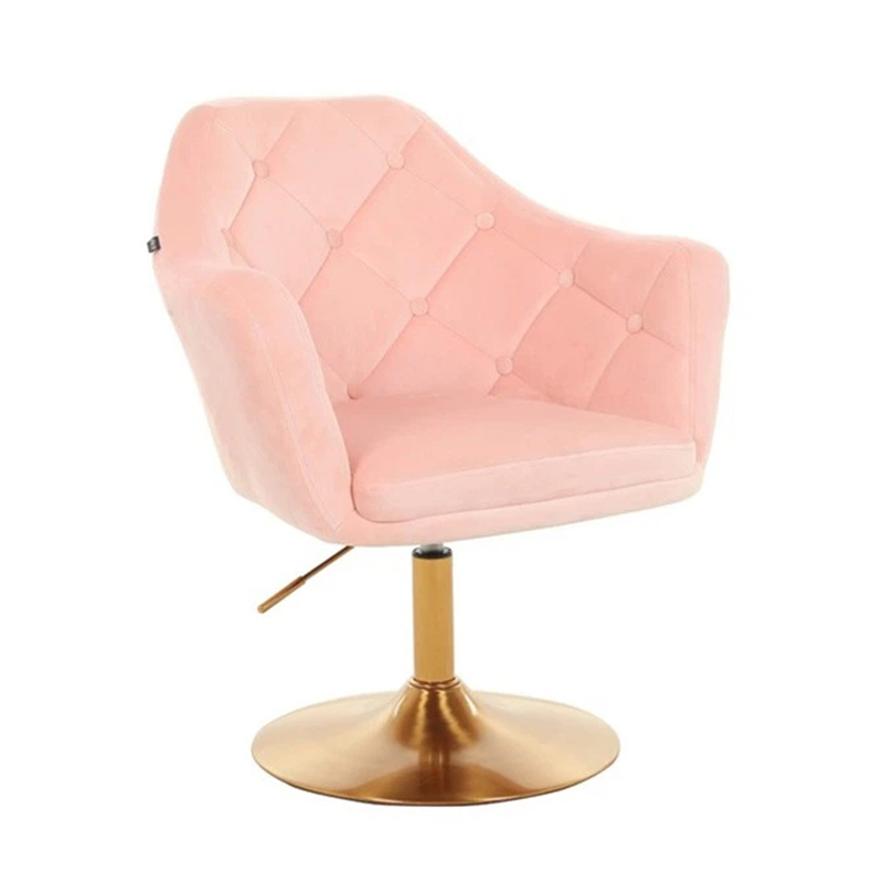 Pink Kitchen Velvet/Faux Leather Adjustable Bar Stool