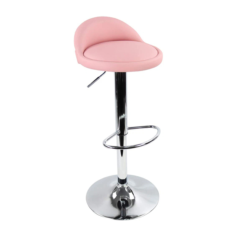 360 Swivel PU Leather Round Bar Stool With Back Rest