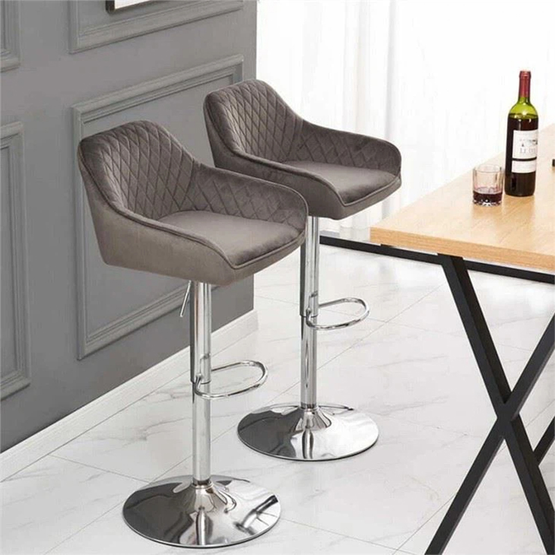 Adjustable Height 360°Swivel Tufted Swivel Bar Stools