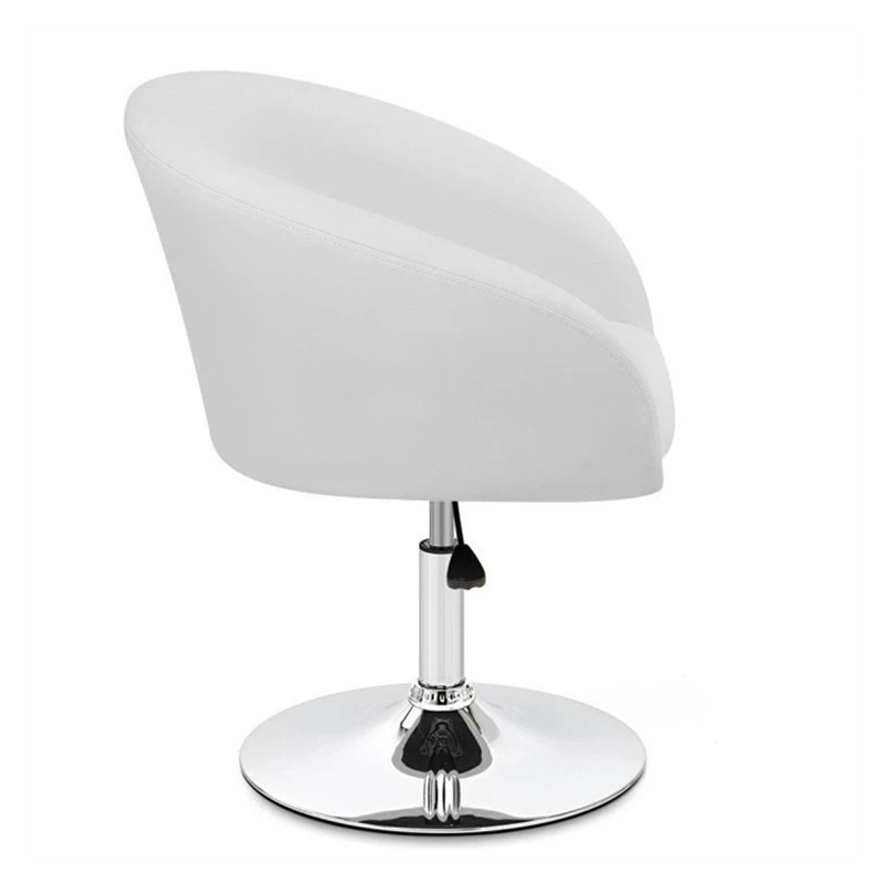 White Upholstered Bar Chairs With Hydraulic Lift