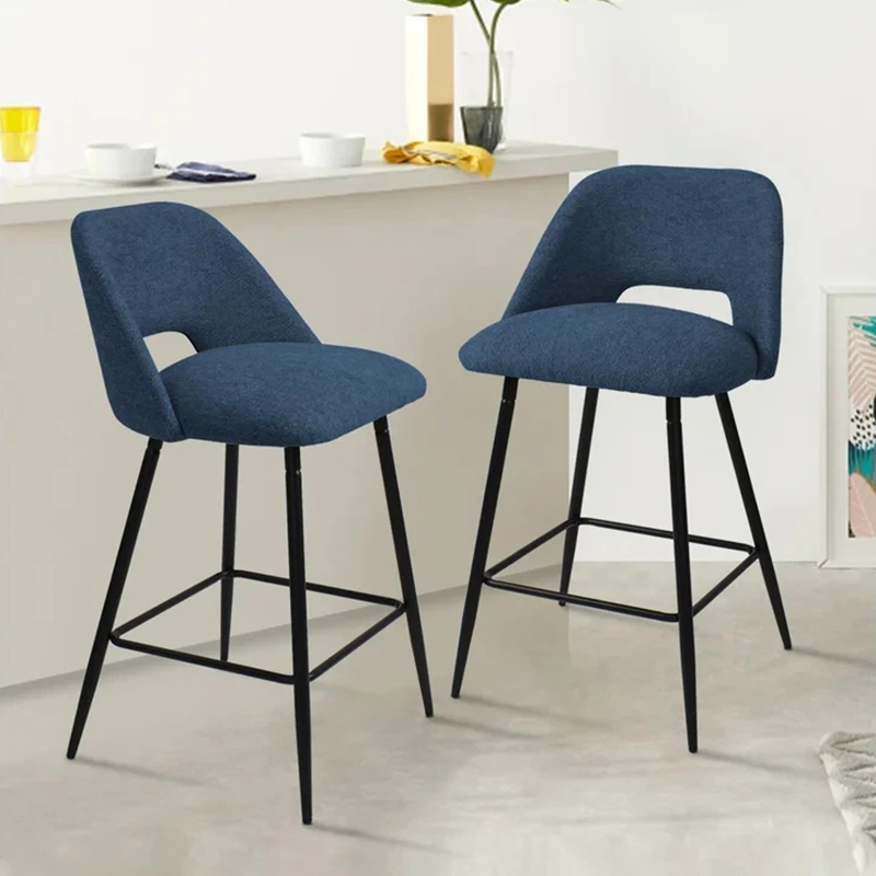 Quintessential Modern Style KTV Velvet Counter Bar Stools