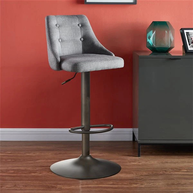 Lifting Adjustment Black Fabric Swivel Bar Stools