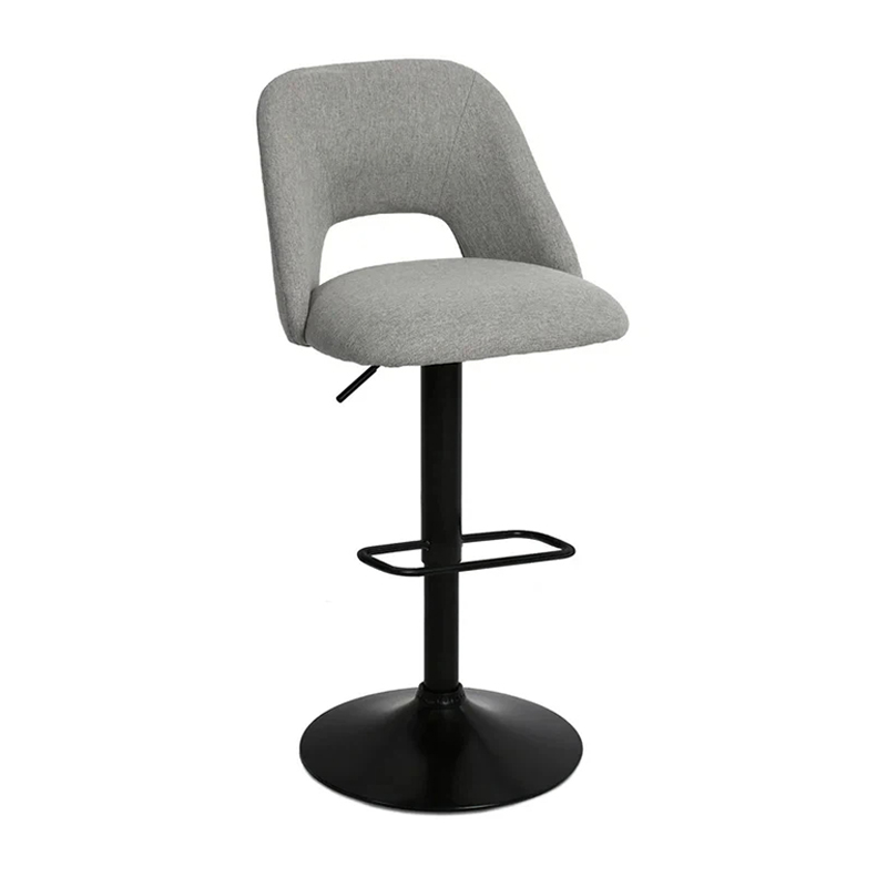 Grey Fashionable Contracted Velvet Swivel Bar Stool