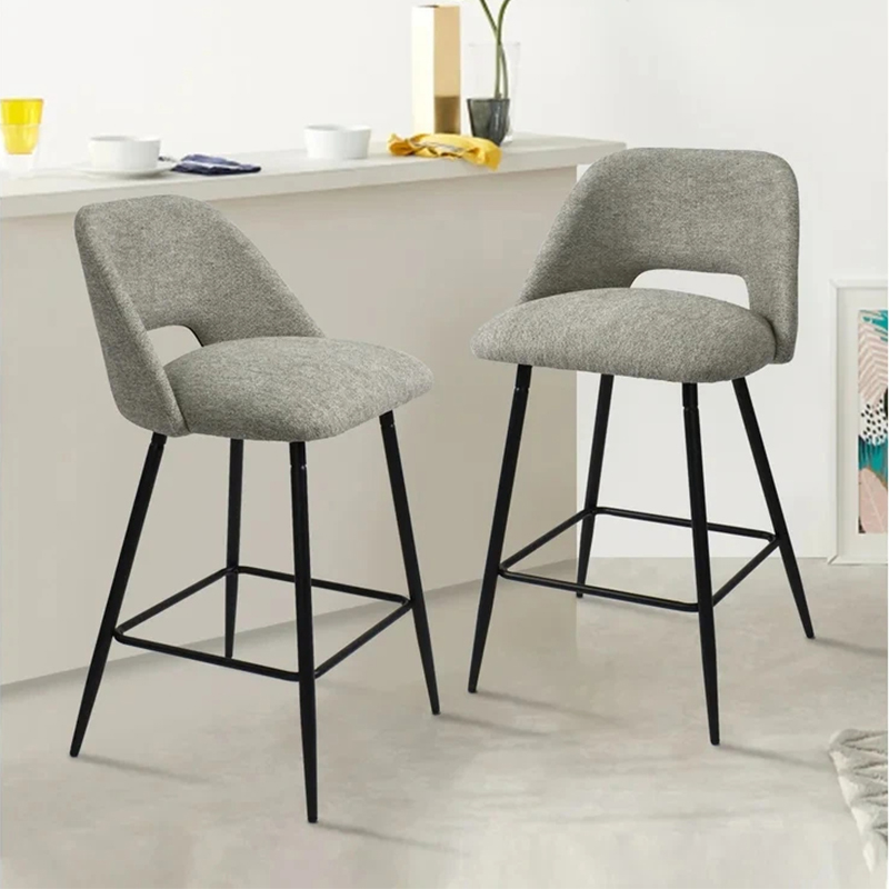 2 pcs High Back Breakfast Kitchen Bar Stool With Sturdy Legs