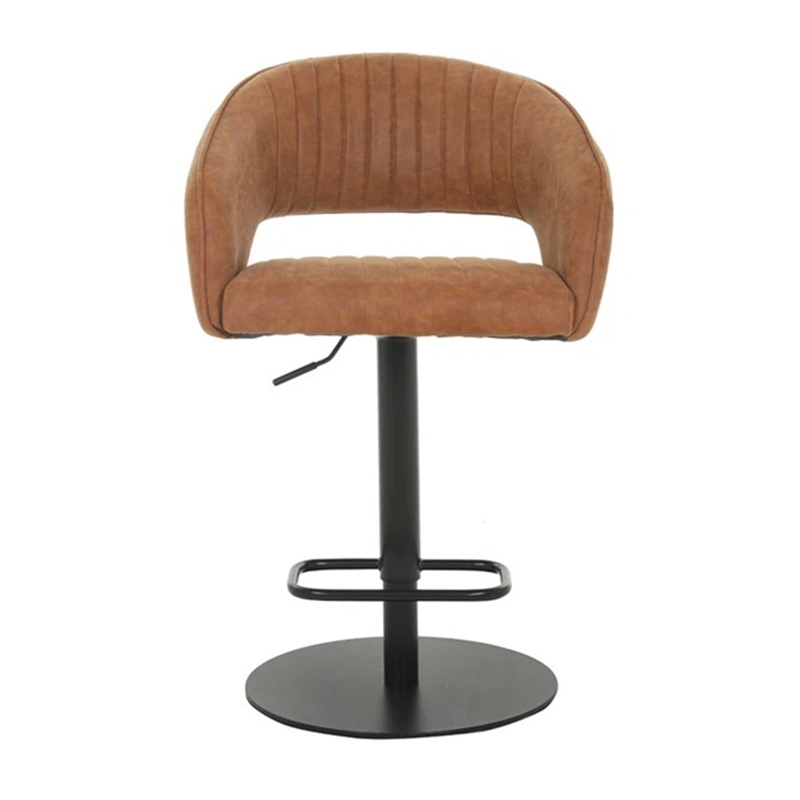 Velvet/PU Leather/Linen Swivel Bar Stool With Back