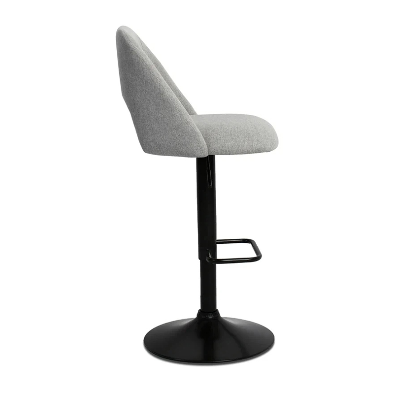 Grey Fashionable Contracted Velvet Swivel Bar Stool