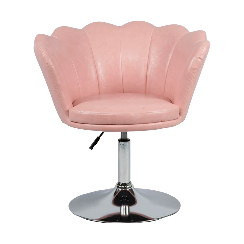 Pink Modern Petal High Back Stool PU Swivel Chair