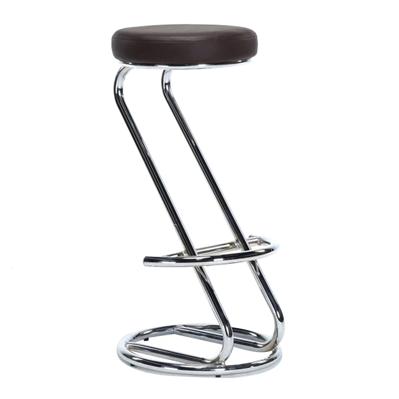 Z Shape PU Leather Upholstered Backless Bar Stools