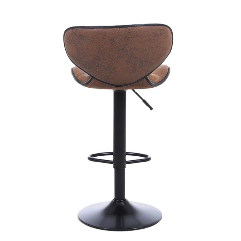 Brown PU Seat Kitchen Dining Bar Stools High Chair