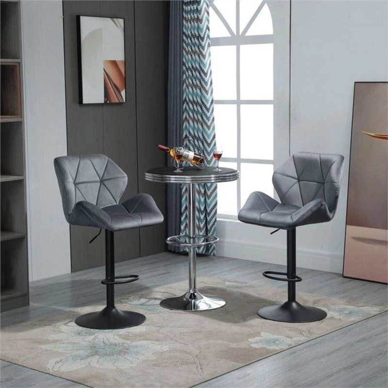 Adjustable Set of 2 Faux Leather Cover Bar Counter Chairs