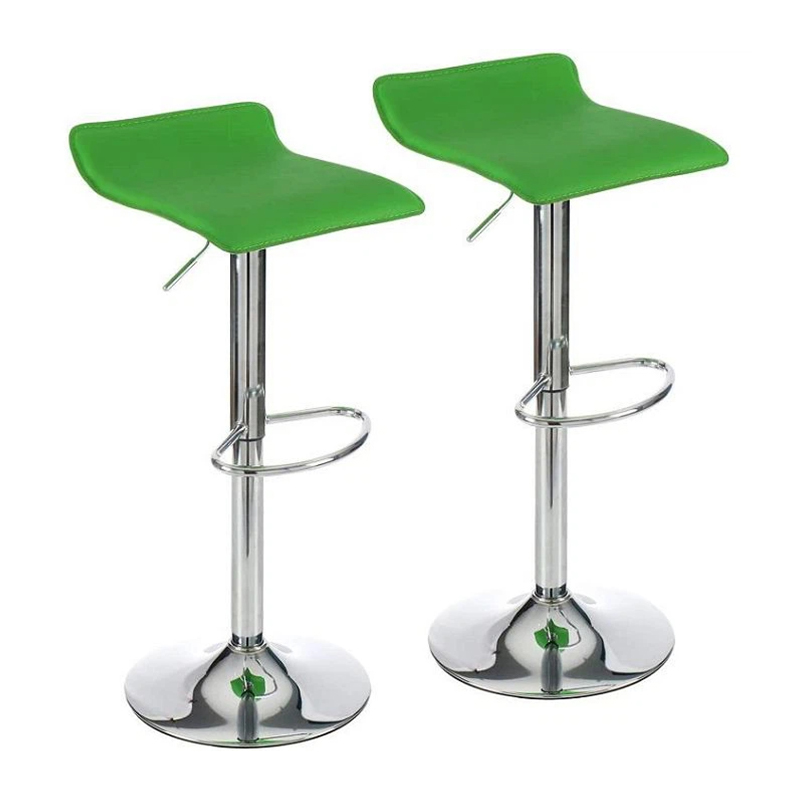 Metal Frame With Pedestal Base Classic Leather Bar Stool Set Of 2