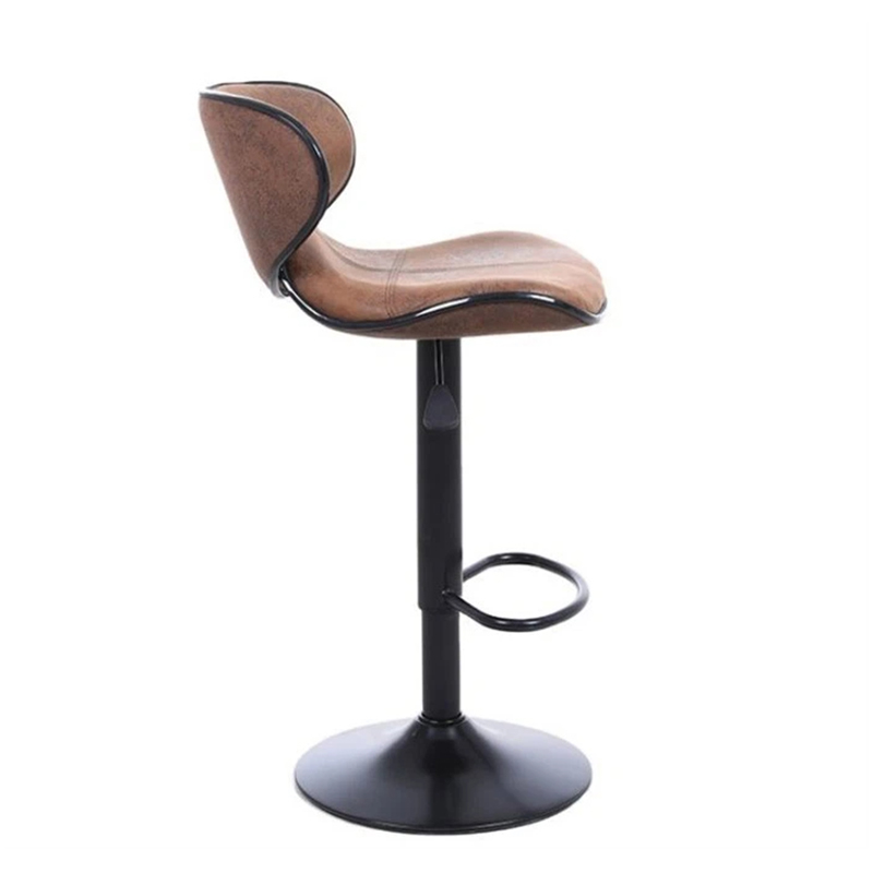 Brown PU Seat Kitchen Dining Bar Stools High Chair