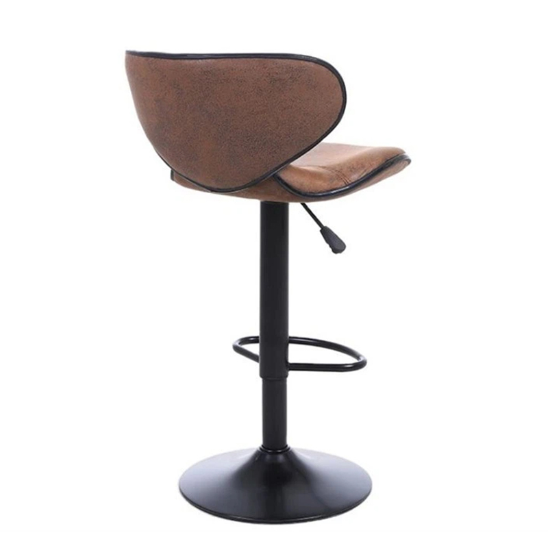 Brown PU Seat Kitchen Dining Bar Stools High Chair