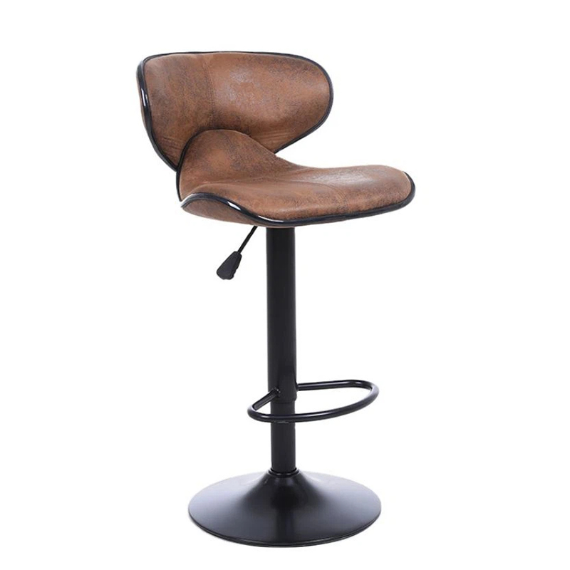 Brown PU Seat Kitchen Dining Bar Stools High Chair