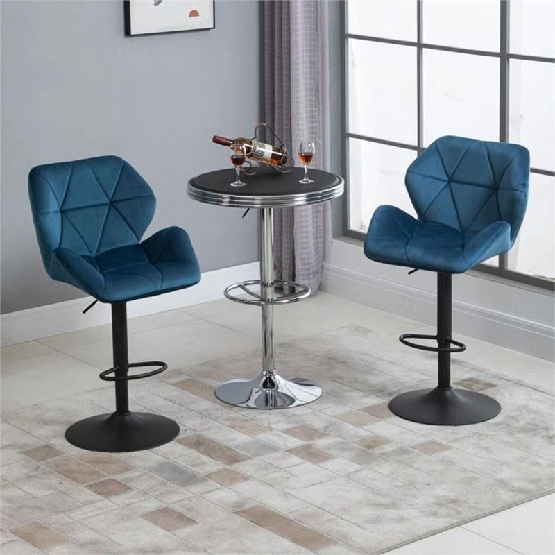 Adjustable Set of 2 Faux Leather Cover Bar Counter Chairs