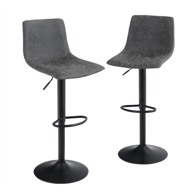 Upholstered Seat Cushion Luxury Leather Swivel Bar Stool